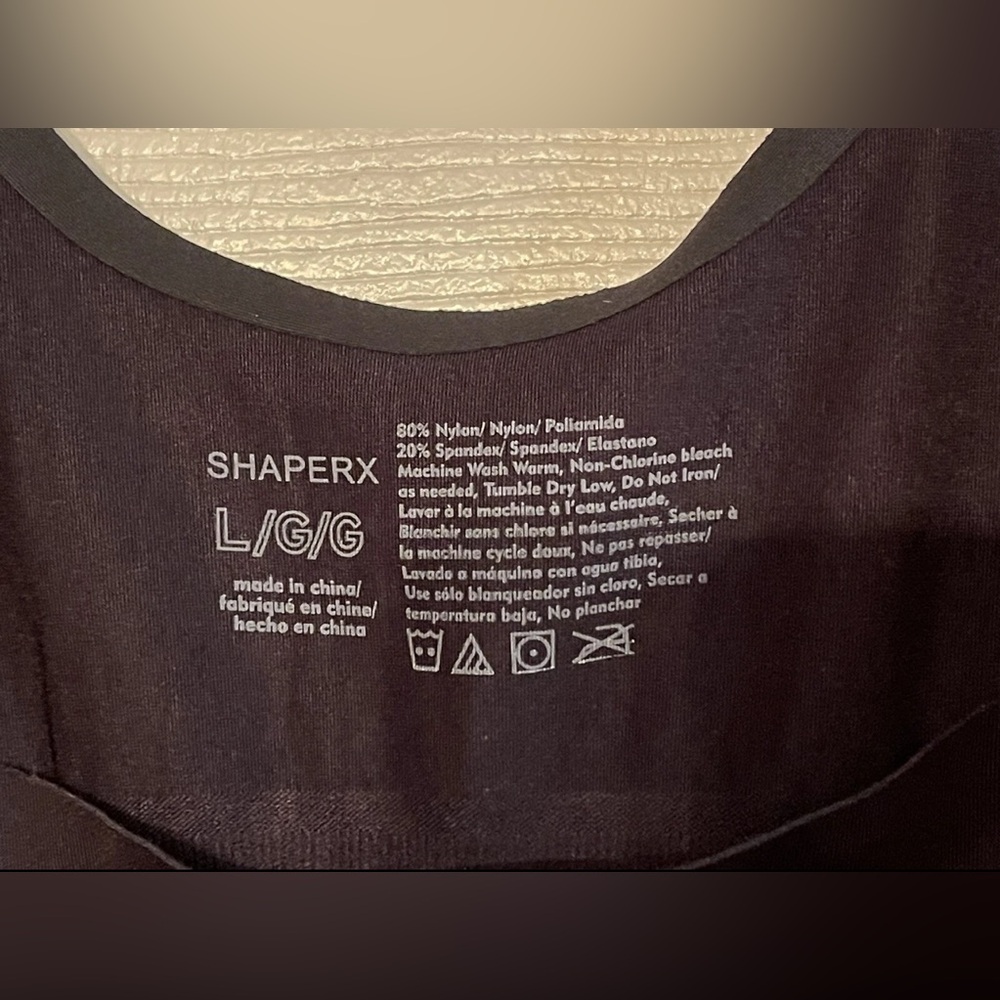 SHAPERX Fitness Women Black Top Yoga 1 piece Size Large L NWT - Picture 2 of 4